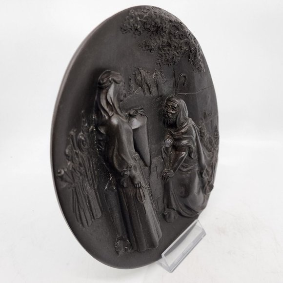 Rhodes Studios Rebekah at the Well 3D Plate w COA 3773A Bronze 8 in VTG 1987 - Picture 3 of 16